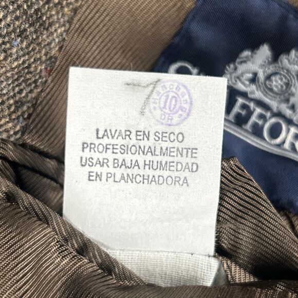 Vintage STAFFORD Blazer 44R Brown Wool Elbow Patch University Tweed Lambswool - Picture 10 of 11